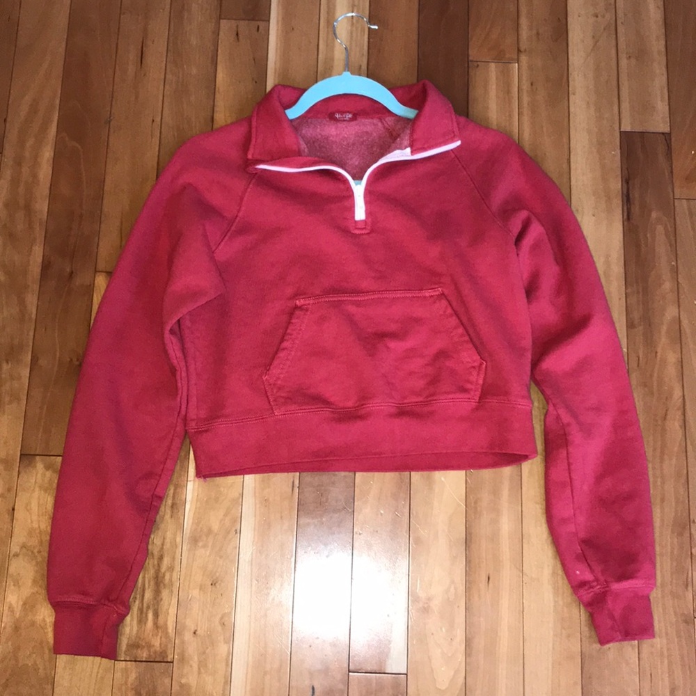 Brandy Melville red cropped sweatshirt